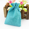 50 PCS Multi size Linen Jute Drawstring Gift Bags Sacks Wedding Birthday Party Favors Drawstring Gift Bags, Size:17x23cm(Dark Blue)
