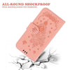 For Realme 13+ Global Butterfly Rose Embossed Leather Phone Case(Pink)