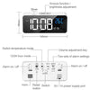 Bedside Alarm Clock Sound Control Mirror LED Music Clock (Black)