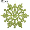 12 PCS Christmas Tree Ornaments Acrylic Snowflake Pieces Decorative Pendant Loose Powder, Diameter: 10cm(Green)
