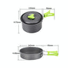 Aotu AT6385 Outdoor Camping Tableware Pots Cookwear Set for 1-2 Person(Orange)