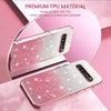 For Samsung Galaxy S10 5G Gradient Glitter Flower All-inclusive Phone Case(Pink)