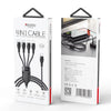 YESIDO CA110 1.2m 4A Type-C to Dual Type-C + Dual 8 Pin Charging Cable(Black)