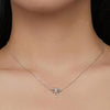 SCN484 White Gold Plated Clavicle Necklace Women 925 Silver Necklace