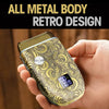 Men Electric Shaver Full Metal Body Reciprocating Shaver(Gold+Knife Net)