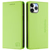 For iPhone 11 Pro RC01 Dual-Folded Magnetic Suction RFID Leather Phone Case(Grass Green)