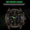 BINBOND B3591 30m Waterproof Luminous Calendar Men Watch, Color: Brown Leather-White-White