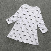 Spring and Autumn Girls Cartoon Mouse Pattern Long Sleeve Dress, Kid Size:120cm(Grey)