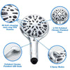 9 Functions Handheld Shower Pressurized Shower With Water Off and Pause, Style: Shower Kit