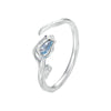 BSR465-E 925 Sterling Silver Rhodium Plated Tulip Open Ring