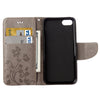 For  iPhone 8 & 7  Pressed Flowers Horizontal Flip Leather Case with Holder & Card Slots & Wallet(Grey)