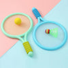 1 Pair Children Badminton Tennis Racket Outdoor Sports With Two Balls(Pink Green)