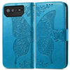For Asus ROG Phone 6 Butterfly Love Flower Embossed Flip Leather Phone Case(Blue)
