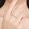925 Sterling Silver Heart Diamond Ring Women Wedding Engagement Jewelry, Ring Size:8