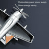 Solar Car Airplane Ornament Solid Aroma Diffuser Car Rotating Decoration Items(Silver)