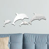 4pcs /Set Acrylic Dolphin Stereo Wall Stickers Home Wall Decoration(Gold)