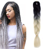 Fashion Color Gradient Individual Braid Wigs Chemical Fiber Big Braids, Length: 60cm(16Black+Beige)