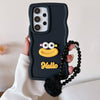 For Samsung Galaxy A23 4G / 5G / M23 Cartoon Sausage Mouth TPU Phone Case with Bead Chain(Black)