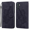 For Samsung Galaxy A36 5G Retro Skin Feel Butterflies Embossing Horizontal Flip Leather Phone Case(Black)