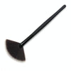 Multifunctional Fan-Shaped Makeup Brush Fiber Bristle Long Handle Cheek Makeup Tool(Black)