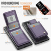 For Samsung Galaxy S23 Ultra 5G JEEHOOD J06 British Style RFID MagSafe Card Bag PU Phone Case(Purple)