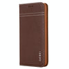 For iPhone 11 GEBEI Top-grain Leather Horizontal Flip Protective Case with Holder & Card Slots(Brown)