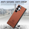 For Samsung Galaxy S22 Ultra 5G Twill Fabric Leather Skin Back Phone Case(Brown)
