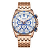OCHSTIN 7259 Fashion Steel Strap Multifunctional Quartz Men Watch(Rose+White+Blue)