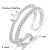 2 PCS J330 Crown Double Layer Open Adjustable Ladies Ring(Rose Gold)