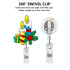 68cm Christmas Cartoon Pull Badge Reel Rotatable Certificate Buckle, Style: Bell