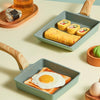Tamagoyaki Mini Nonstick Pan Flat-Bottomed Breakfast Pan, Style:Square(Green)