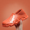 Winter Warm Velvet Thick Waterproof Cotton Slippers, Color: Orange Red(36-37)
