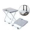 Portable Folding Stool Iron Frame Legs Lightweight Collapsible Chair(Grey)