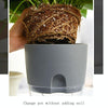 Transparent Plastic Double-Layer Water Storage Automatic Water-Absorbing Flowerpot, Size: A707 Caliber 15.3cm(White Transparent Basin)