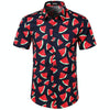 Summer Men 3D Digital Printing Beach Casual Short-sleeved Shirt, Size: XL(Watermelon)