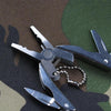 Portable Multifunction Folding Plier Stainless Steel Foldaway Knife Keychain Screwdriver(Silver)