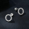 S925 Sterling Silver Platinum-plated Moissanite Geometric Circle Earrings(MSE055)