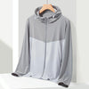 UPF40+ Men and Women Summer High Elasticity Ice Silk Sunscreen Clothing Sports Coat, Size:XXXXL(Grey-Male)