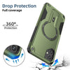 For Samsung Galaxy A05 Armor MagSafe Holder PC Hybrid TPU Phone Case(Army Green)