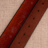 110cm Sunflower Pattern Needle Buckle Women Belt Retro Waist Band Leather Belt(White)