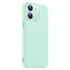 For iPhone 12 Nano Lens Cover Liquid Silicone Phone Case(Light Cyan)
