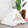 White Pet Tent with Cushion | Foldable Cat & Dog House | Medium