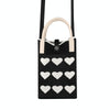 Heart Shaped Knitted Mini Crossbody Phone Bag For 6.9 inch and Below Phones(Black)