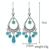 E2203-3 Turquoise Ethnic Style Earrings Temperament Simple Vintage Earrings