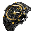 SKMEI 1155B Multifunctional Men Outdoor Sports Noctilucent Waterproof Large Dial Wrist Watch(Gold)