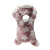 Pink Dog Flannel Hoodie, Warm Coral Fleece, Size L