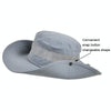 9090 Men Outdoor Fishing Climbing Mountain Large Brim Fisherman Hat(Grey)