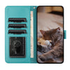For Samsung Galaxy A36 / A56 5G Cat Embossing Pattern Leather Phone Case with Lanyard(Blue)