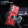 For Samsung Galaxy A26 5G Sliding Camshield TPU + PC Phone Case with Holder(Red+Black)