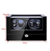 Electric Motor Rotating Watch Box Automatic Mechanical Watch Shaker, US / EU / UK Plug(Black + Camel Flannel)